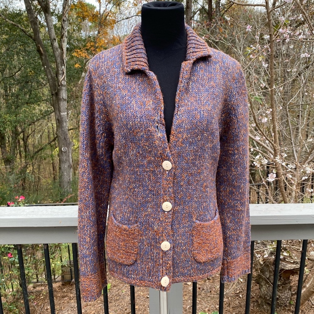 Marc Aurel Sz 42 Button Front 2 Pocket Cotton Wool Blend Cardigan Sweater